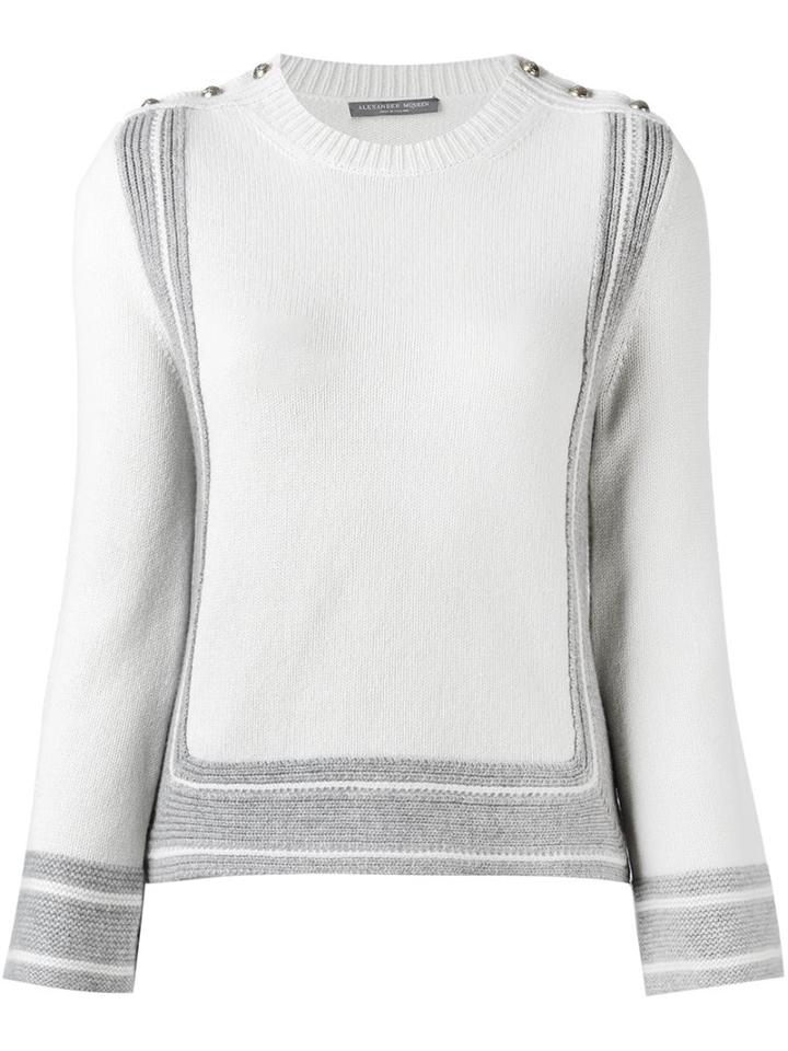 Alexander Mcqueen Button Detailed Jumper, Women's, Size: Large, White, Cashmere