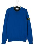 Stone Island Junior Logo Sleeve Sweatshirt - Blue