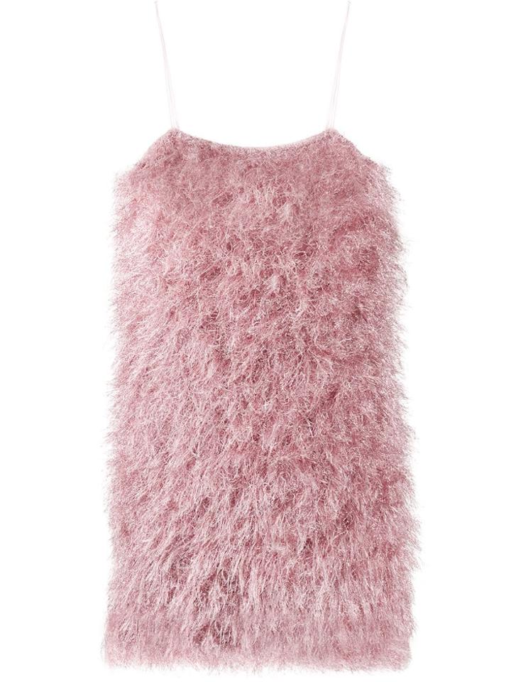 Laneus Feathered Mini Dress - Pink