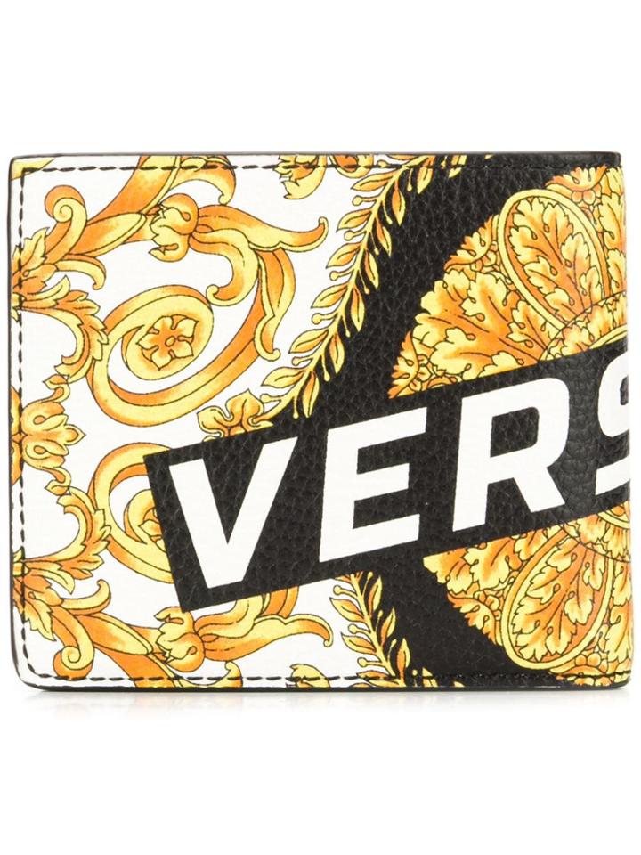 Versace Barocco Print Bifold Wallet - Yellow