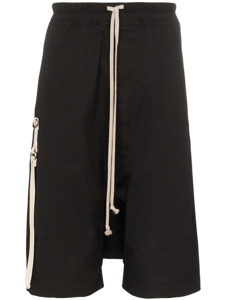 Rick Owens Pod Drop-crotch Shorts - Black