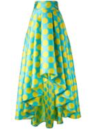 Ultràchic - Asymmetric Polka Dot Skirt - Women - Silk/polyester - 38, Blue, Silk/polyester