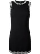 Givenchy Embellished Trim Shift Dress, Women's, Size: 36, Black, Wool/acetate/silk