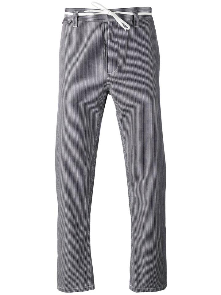 Marc Jacobs - Striped Tie Waist Trousers - Men - Cotton - 48, Grey, Cotton