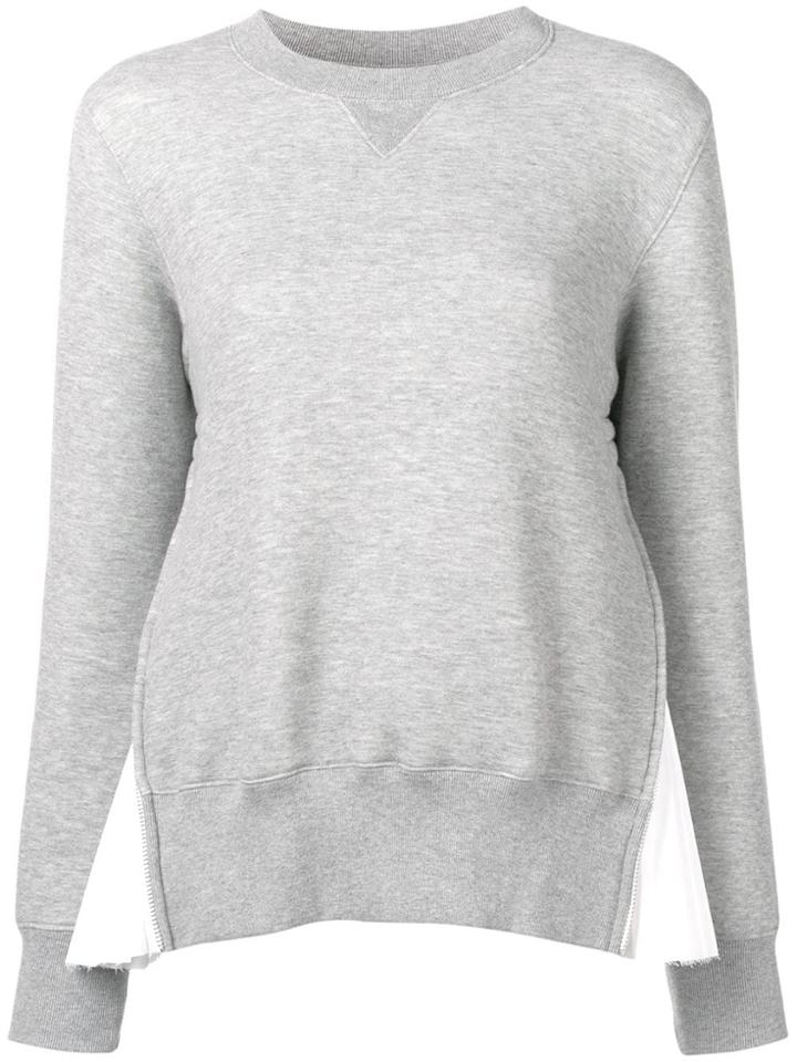 Sacai Pleated Sweatshirt - Grey