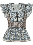 Sea Gemma Kantha Stitch Top - Blue