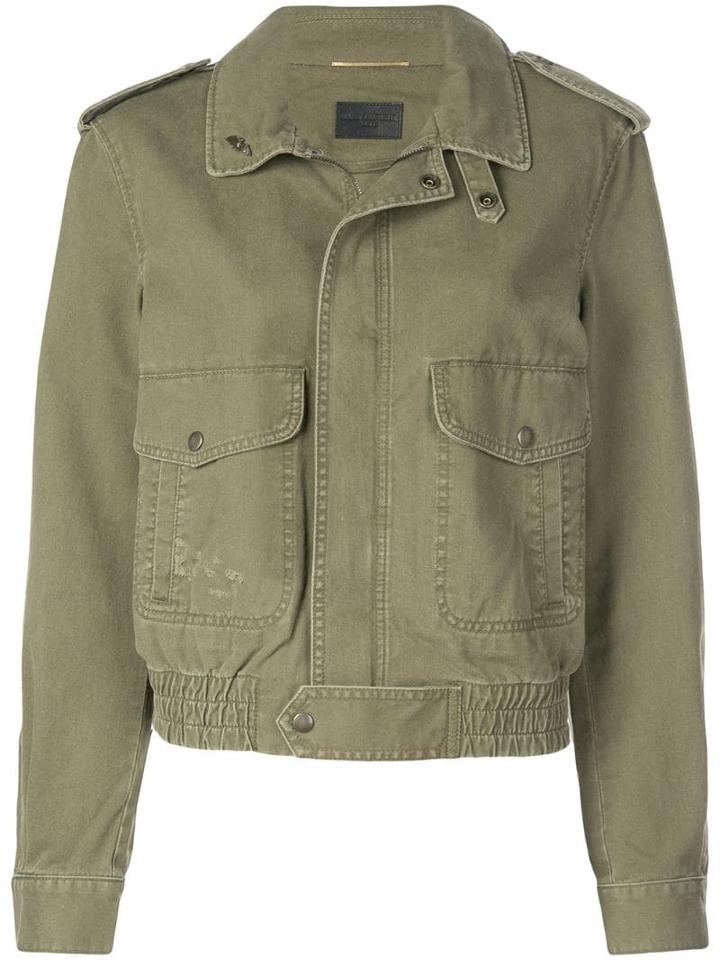 Saint Laurent Patch Pockets Military Jacket - Green