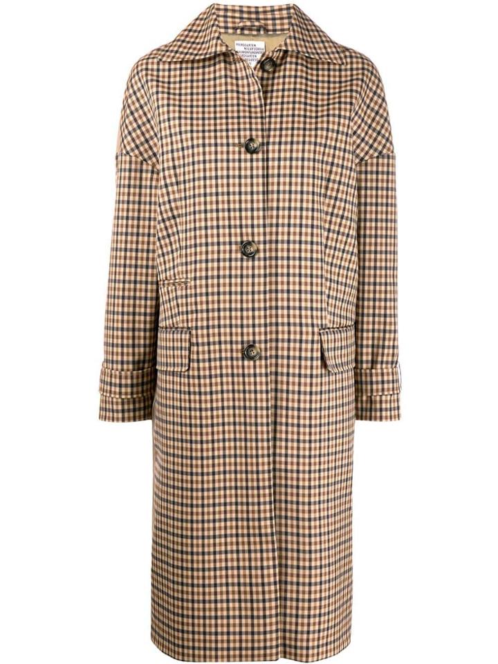 Baum Und Pferdgarten Check Single-breasted Coat - Neutrals