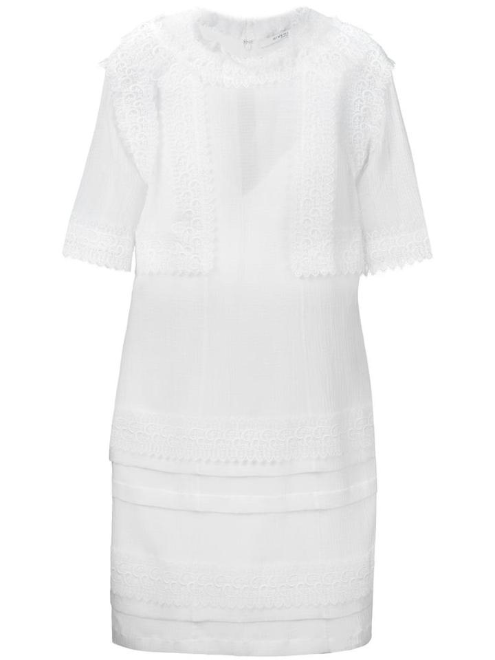 Givenchy Broderie Anglaise Trim Dress, Women's, Size: 40, White, Polyester
