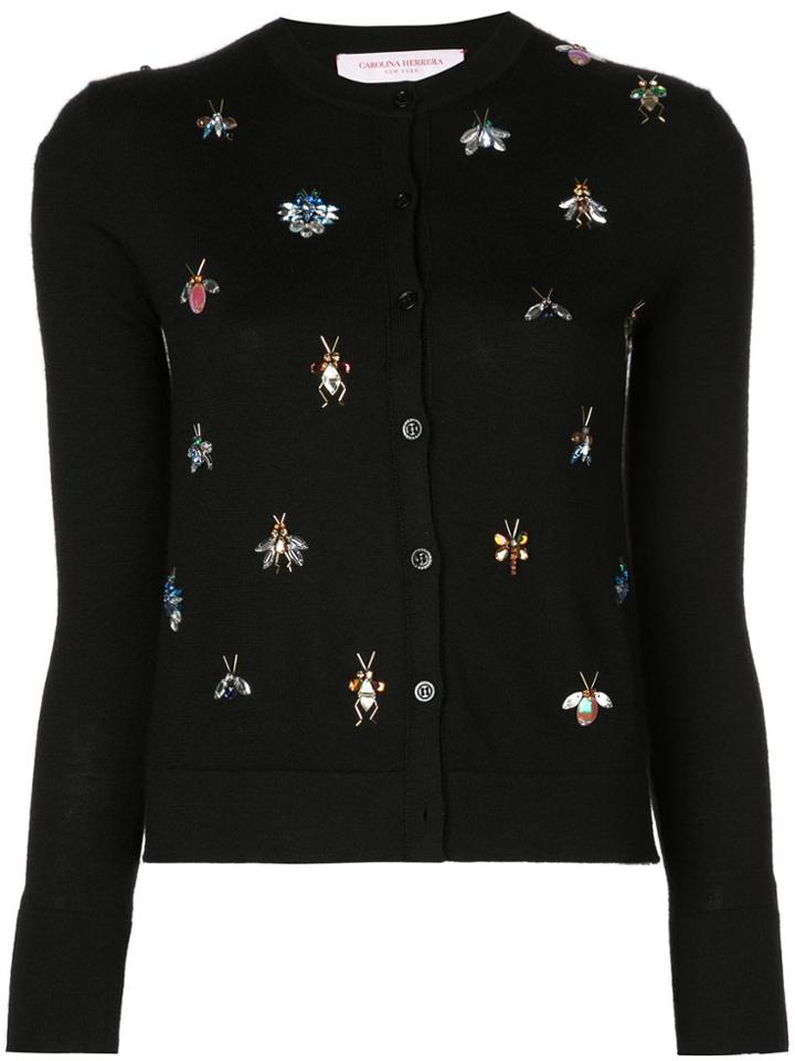 Carolina Herrera Crystal Embellished Cardigan - Black