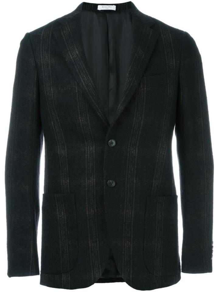 Boglioli Checked Blazer, Men's, Size: 46, Black, Nylon/cupro/viscose/virgin Wool
