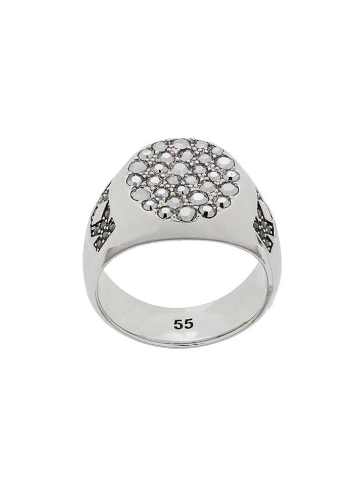 Karl Lagerfeld Metallic Signet Ring - Silver