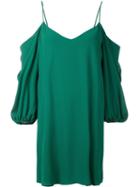 Alice+olivia Cold-shoulder V-neck Dress, Women's, Size: Medium, Green, Polyester