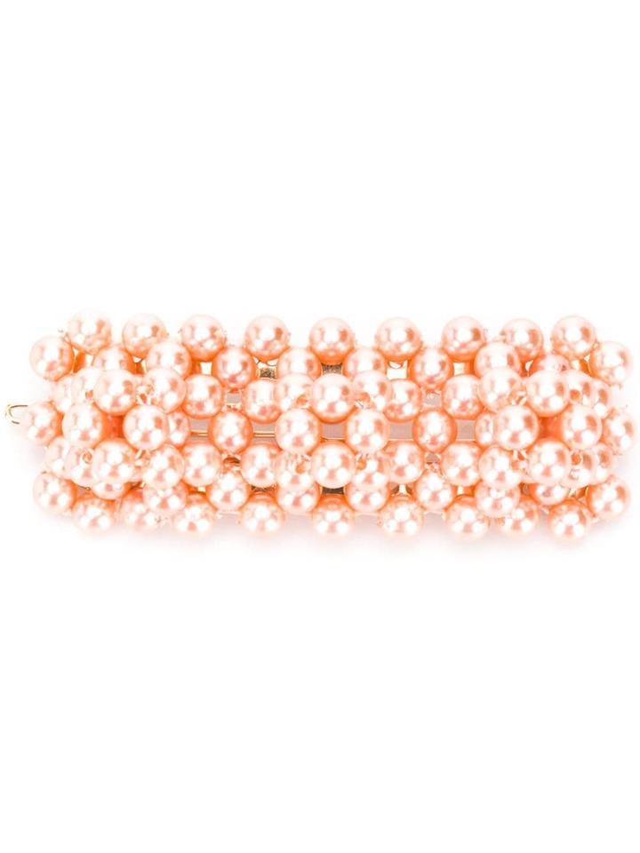 Shrimps Beaded Hair Barette - Pink