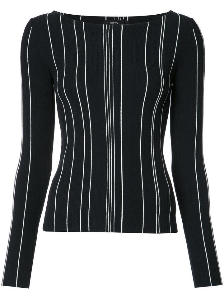Theory Line Knit Jumper, Women's, Size: Medium, Black, Viscose/polyester