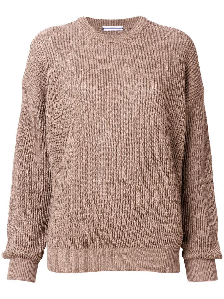 Cristaseya Dropped Shoulder Knit Jumper - Brown