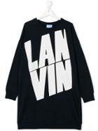 Lanvin Enfant Teen Logo Sweat Dress - Blue