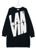 Lanvin Enfant Teen Logo Sweat Dress - Blue
