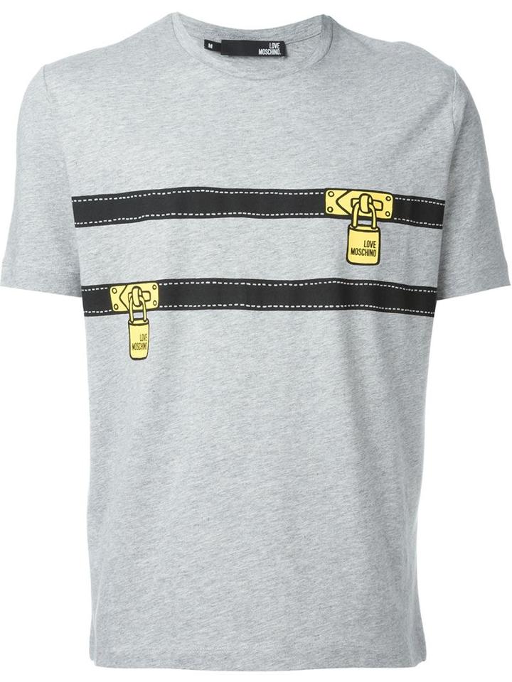 Love Moschino Lock Print T-shirt