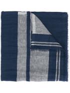 Brunello Cucinelli Stripe Panel Scarf - Blue
