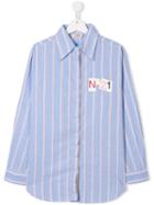 Nº21 Kids Teen Striped Shirt - Blue