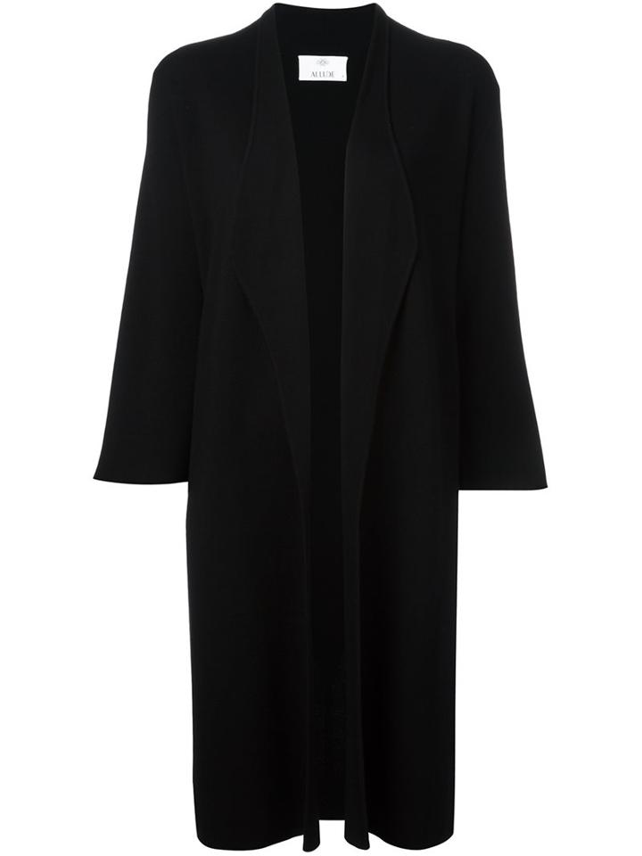 Allude Open Front Cardi-coat, Women's, Size: Xl, Black, Virgin Wool
