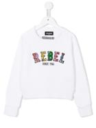 Dsquared2 Kids Rebel Appliqué Sweatshirt, Girl's, Size: 10 Yrs, White