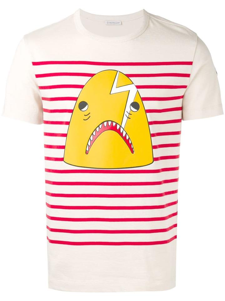 Moncler Shark Striped T-shirt - Nude & Neutrals