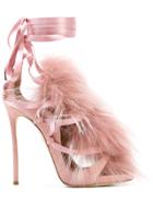 Dsquared2 Fur Embellished Sandals - Pink & Purple