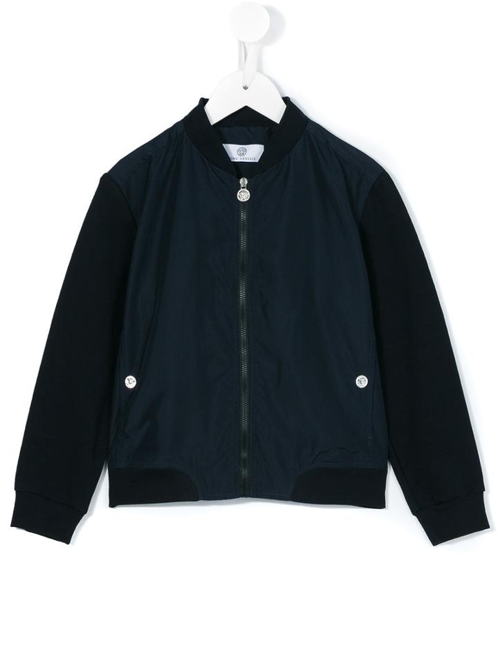 Young Versace - Zipped Bomber Jacket - Kids - Cotton/polyester/spandex/elastane - 8 Yrs, Blue
