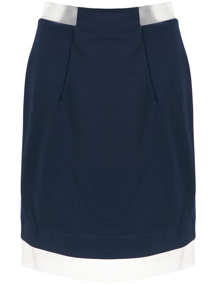 Gloria Coelho Sheer Panels Skirt - Blue