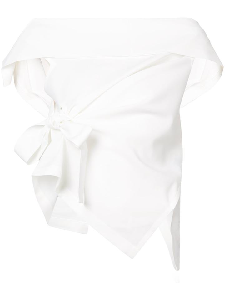 132 5. Issey Miyake Off-shoulder Blouse - White