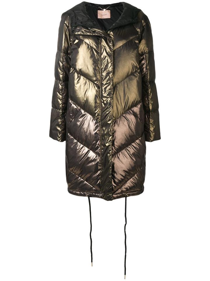 Twin-set Long Puffer Jacket - Brown