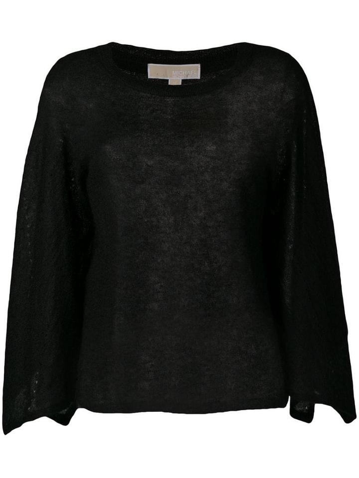 Michael Michael Kors Asymmetric Sleeves Top - Black