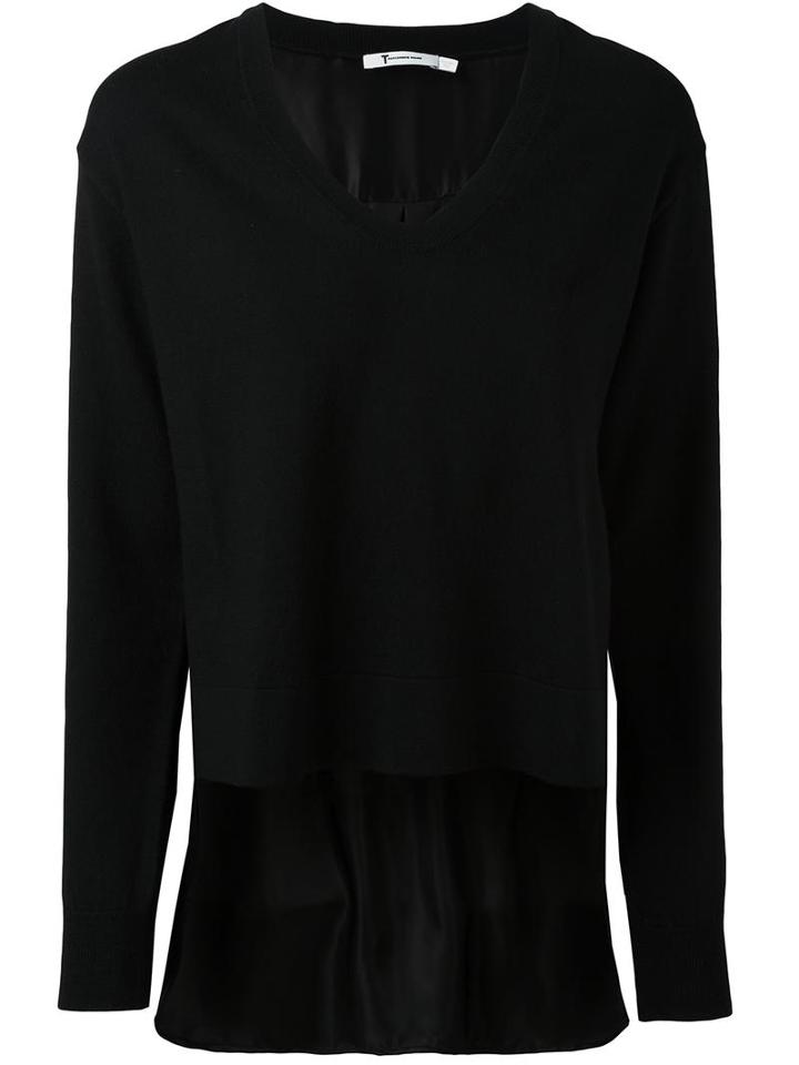 Alexander Wang Panelled Jumper, Women's, Size: Xs, Black, Viscose/merino