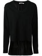 Alexander Wang Panelled Jumper, Women's, Size: Xs, Black, Viscose/merino