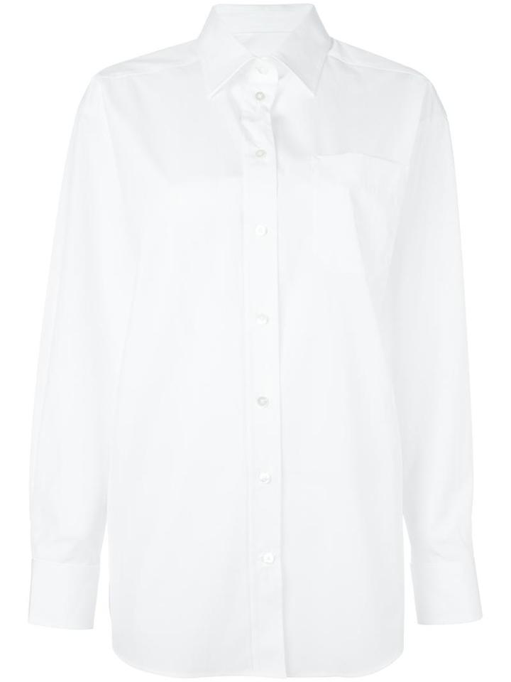 Oversized Long Sleeve Shirt, Women's, Size: 44, White, Cotton, Maison Margiela