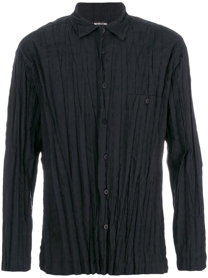 Issey Miyake - Pleated Shirt - Men - Cotton/polyester - 3, Black, Cotton/polyester