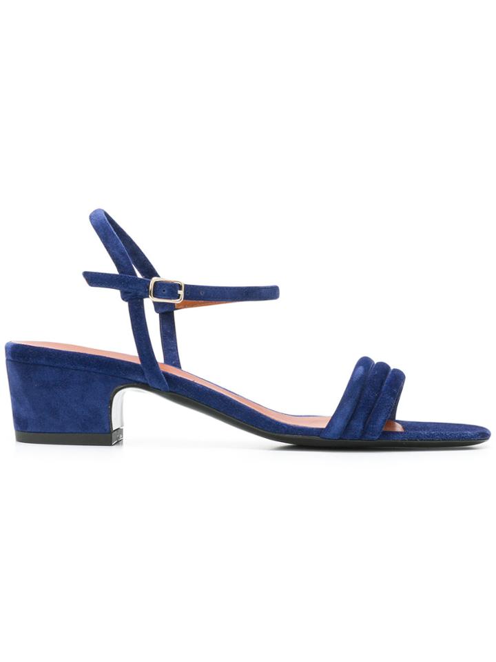 Michel Vivien Low Block-heel Sandals - Blue