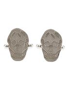 Alexander Mcqueen Skull Cuff Links, Men's, Metallic, Brass