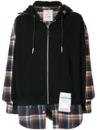 Maison Mihara Yasuhiro Checked Cotton Hoodie - Black