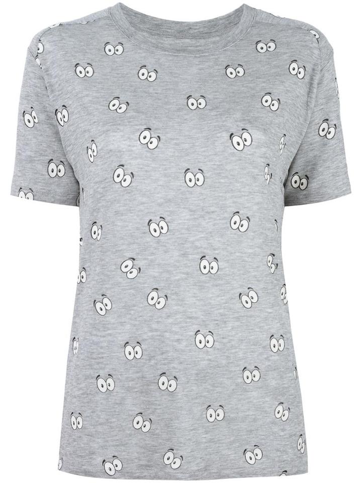 Zoe Karssen All-over Print T-shirt, Women's, Size: Medium, Grey, Lyocell/spandex/elastane