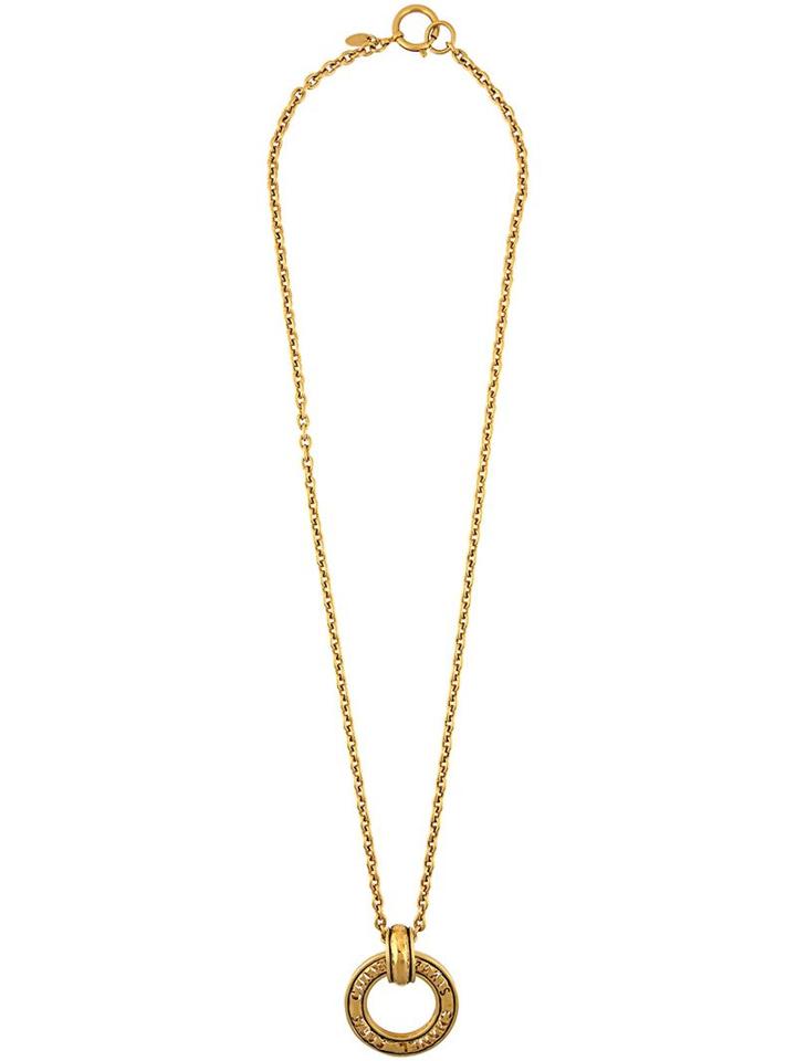 Chanel Vintage Cut Circle Pendant Necklace