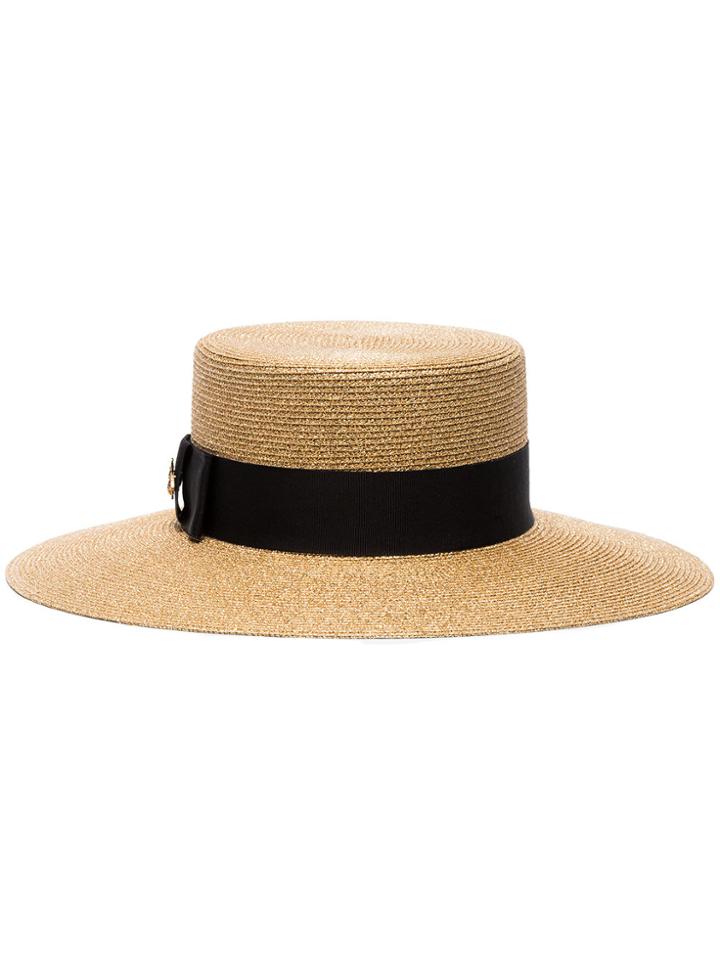 Gucci Lurex Straw Effect Papier Hat - Metallic