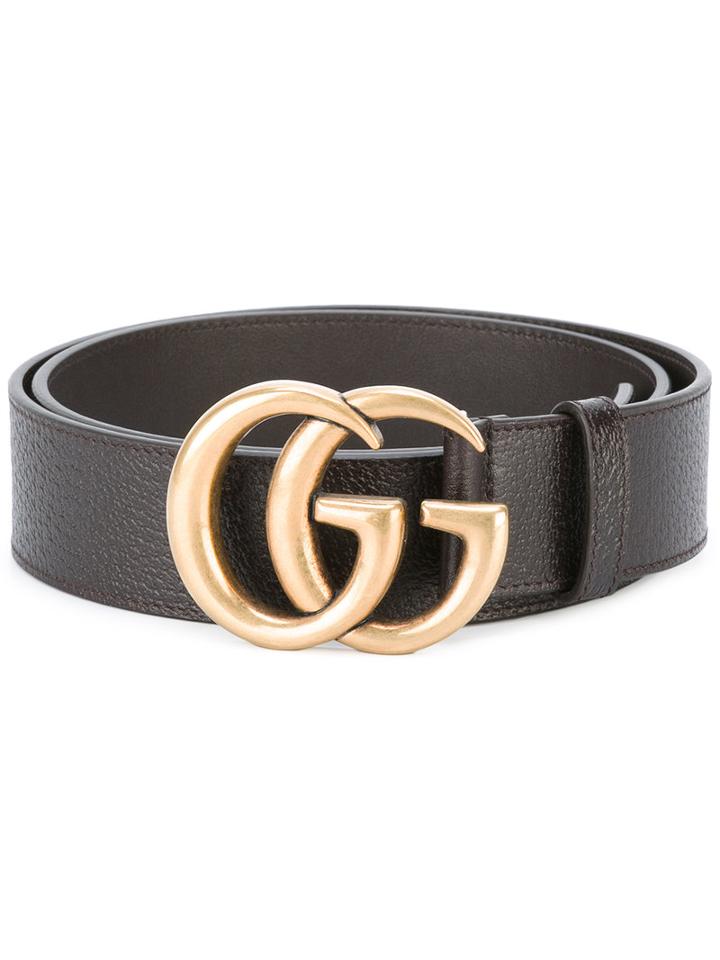 Gucci Gg Buckle Belt, Men's, Size: 100, Brown, Leather