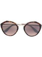 Prada Eyewear Cat-eyed Frame Sunglasses - Brown