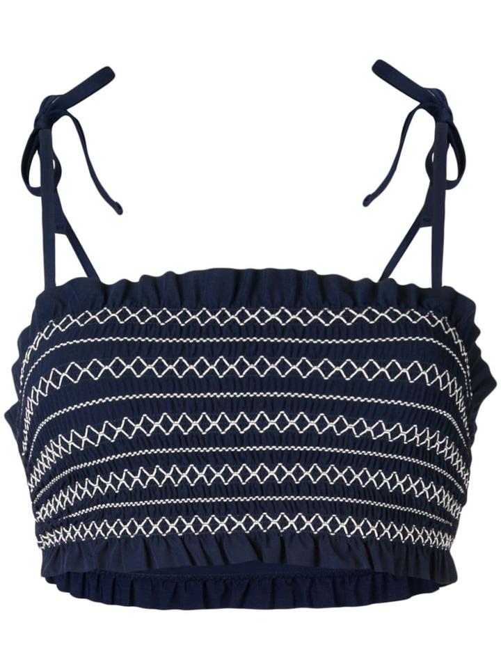 Tory Burch Costa Bandeau Top - Blue