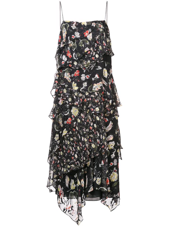 Jason Wu Grey Floral Midi Dress - Black