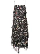 Jason Wu Grey Floral Midi Dress - Black
