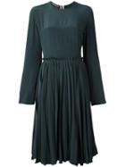 Rochas Pleated Dress, Women's, Size: 46, Green, Silk
